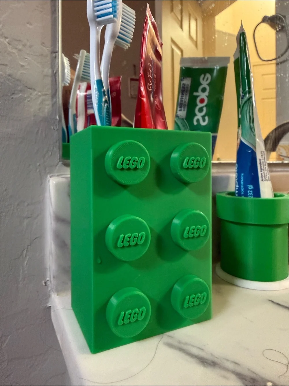 Lego Green Brick Toothbrush & Toothpaste Caddy